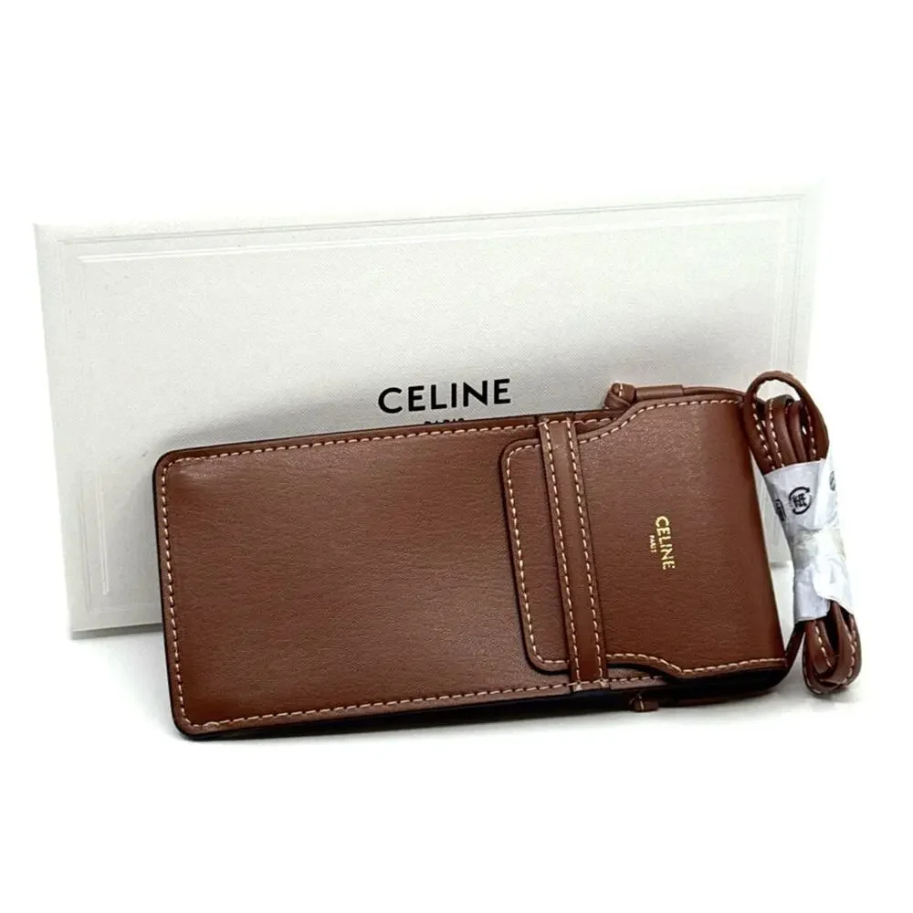 NEW!! Celine Sunglass Case Brown Leather, Box, Authentic - Picture 1 of 4